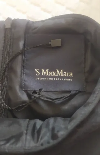 Max Mara Abito Pelle Scamosciata e Seta Nero