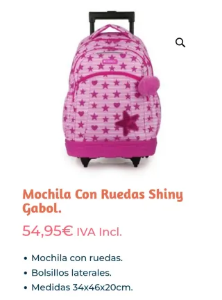 Mochila con ruedas y Siny Gabol