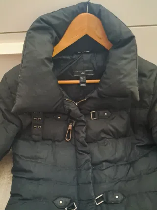Abrigo acolchado Mango negro talla M