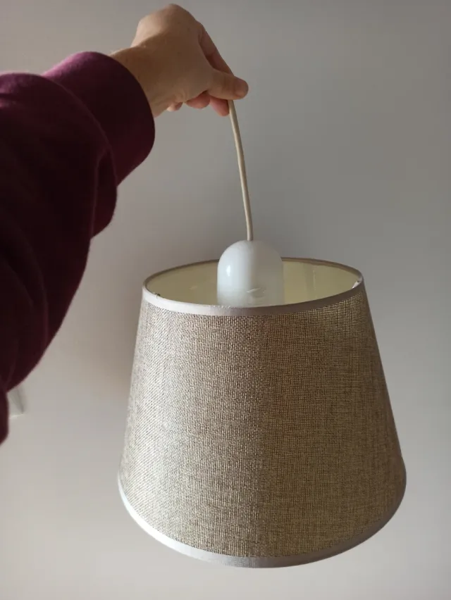 Pantalla lámpara tela beige 30cm