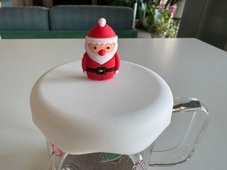 Tazza Mug di Natale in vetro con coperchio