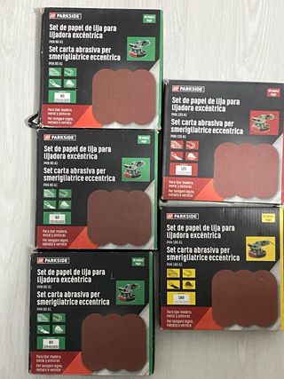 5 Paquetes Papel Lija Parkside 180mm