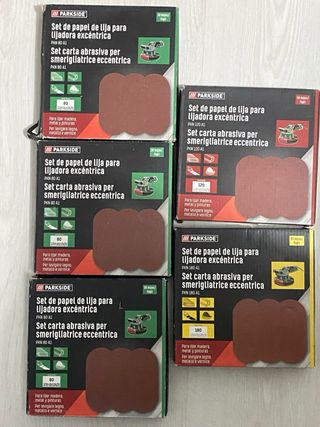 5 Paquetes Papel Lija Parkside 180mm