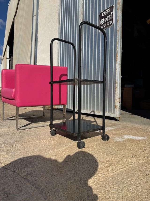 Carrito auxiliar metálico con ruedas – 2 baldas