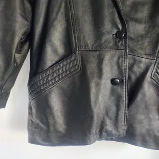 Cazadora Biker Cuero Vintage Talla 44