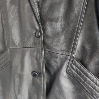 Cazadora Biker Cuero Vintage Talla 44