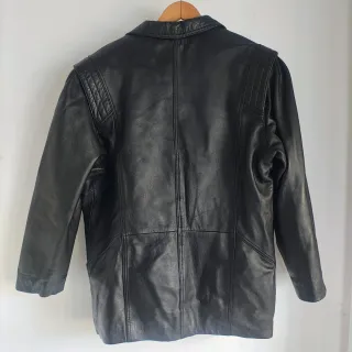 Cazadora Biker Cuero Vintage Talla 44