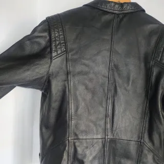 Cazadora Biker Cuero Vintage Talla 44