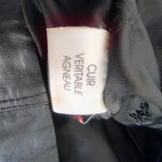 Cazadora Biker Cuero Vintage Talla 44