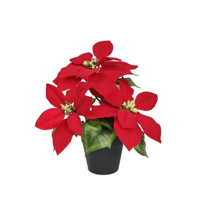 Flores de Pascua Artificiales Rojas y Verdes 0.50€