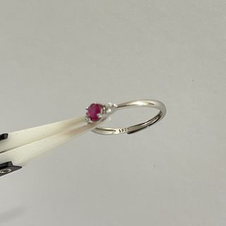 Anillo Plata 925 Rubi Natural