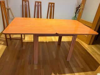 Mesa extensible de salón con 6 sillas.