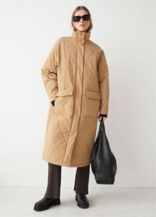 Oversized Quilted Coat  - Abrigo largo acolchado