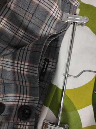 Falda pantalón cuadros gris