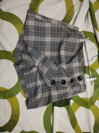Falda pantalón cuadros gris