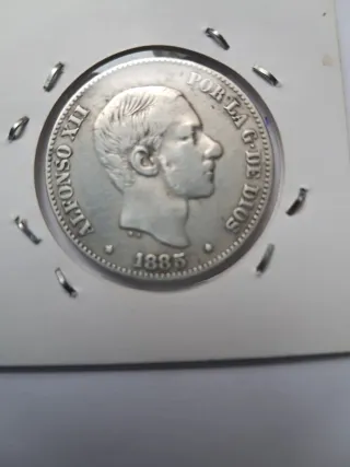 Moneda 50 Centavos de Peso 1885 Alfonso XII
