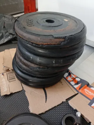 Lote 7 discos de pesa 5 kg