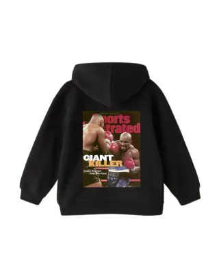 Sudadera Negra con Estampado Boxeo