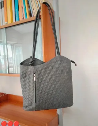 Borsa Artigianale Vera Pelle Grigia