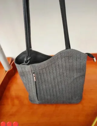Borsa Artigianale Vera Pelle Grigia