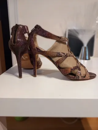 Sandalias tacón serpiente multicolor