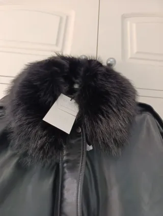 Chaqueta Zara Piel Sintética XL Negra(XXL)