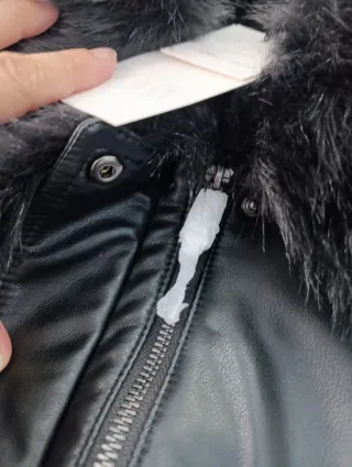 Chaqueta Zara Piel Sintética XL Negra(XXL)