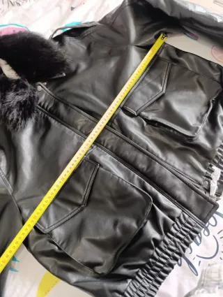 Chaqueta Zara Piel Sintética XL Negra(XXL)