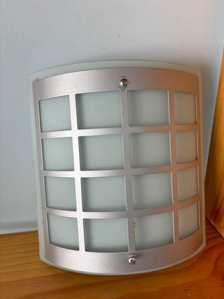 Lámpara/foco interior/exterior plata y blanco