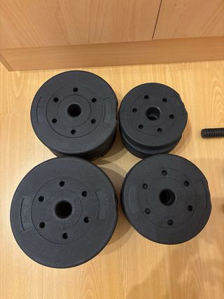 Pesas 30kg con barras y discos