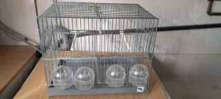 Jaula para pájaros plateado