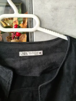 Chaqueta Zara Terciopelo Flecos Negro