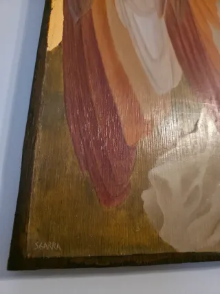 Quadro olio su tavola foglia d'oro Sergio Sgarra