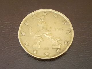Moneda 20 céntimos Italia 2002