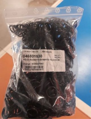 Juntas tóricas VW 046801530 NBR70 15x3mm