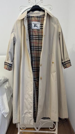 Gabardina Burberry Beige Mujer Talla L 50