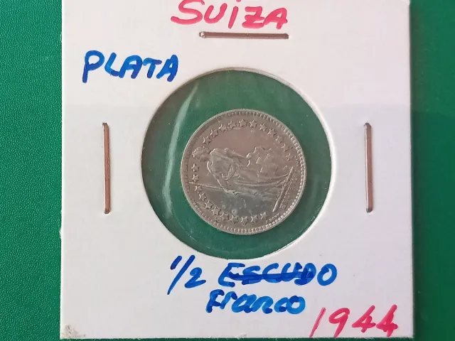 Moneda Suiza 1/2 Escudo Franco 1944