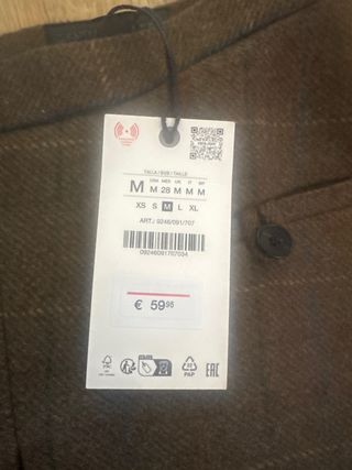 Falda MIDI Zara Marrón Talla M