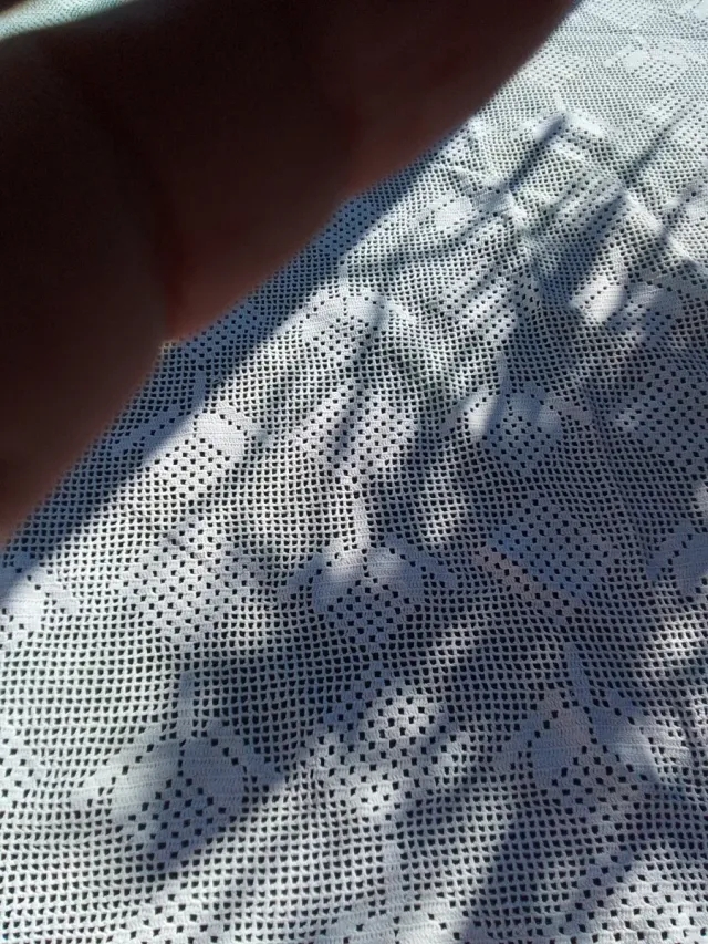 Colcha antigua ganchillo blanca