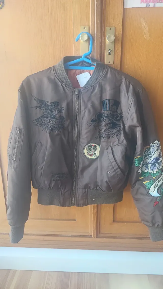 Chaqueta Ed Hardy Bomber Marrón Multicolor