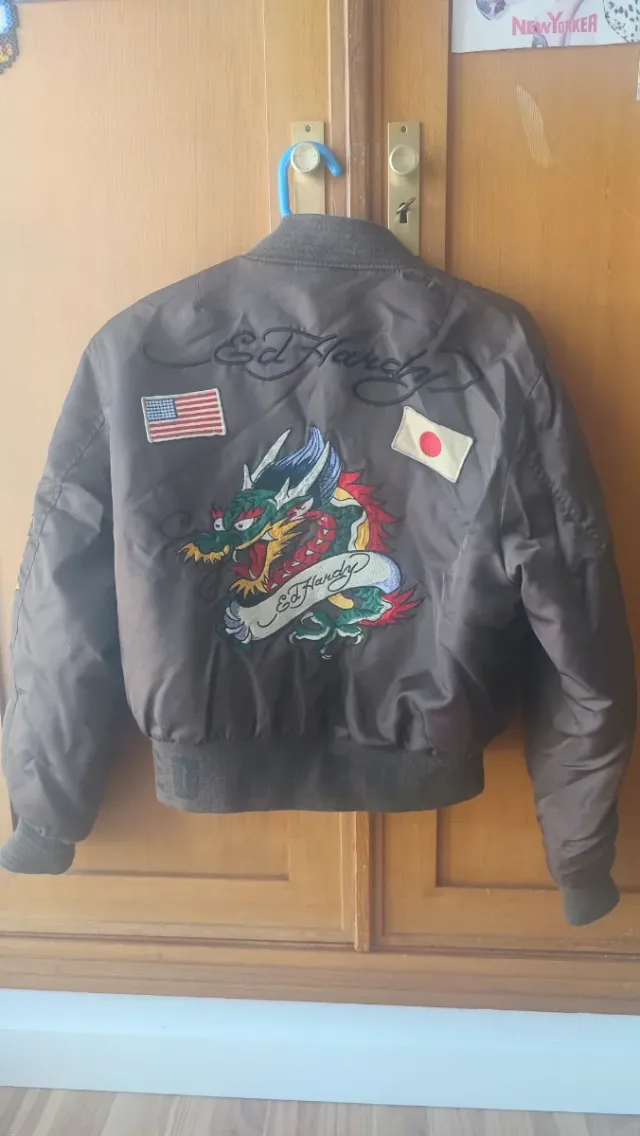 Chaqueta Ed Hardy Bomber Marrón Multicolor
