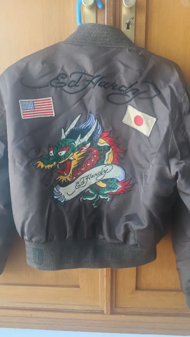 Chaqueta Ed Hardy Bomber Marrón Multicolor