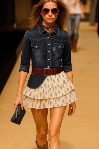 Nueva con etiqueta camisa vaquera elástica