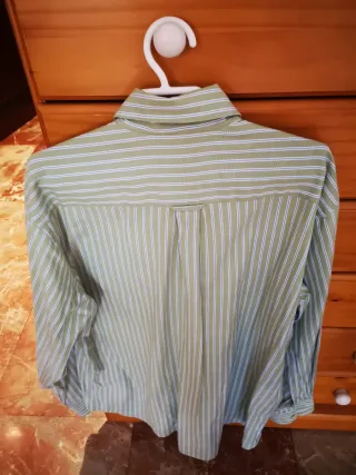 Camisa de rayas verde COLLEGED manga larga Talla L