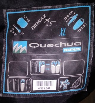 Saco dormir Quechua XL 200x85cm +5°C