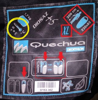 Saco dormir Quechua XL 200x85cm +5°C