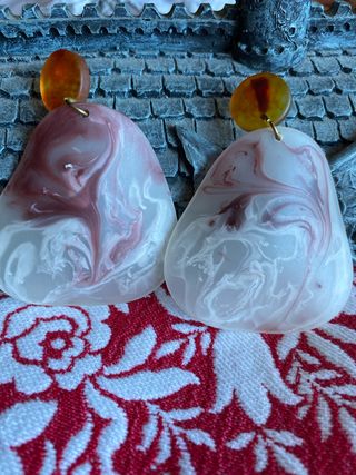 Pendientes Mango Rosa y Blanco