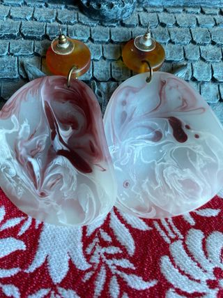 Pendientes Mango Rosa y Blanco