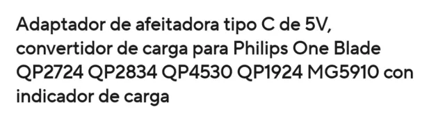 Adaptador Carga Philips One Blade 5V