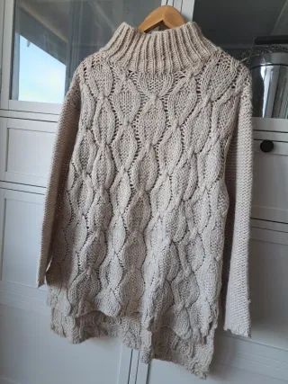 Jersey de ochos beige talla única